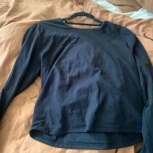 Abercrombie and Fitch Large Black Double Layer lined long sleeve baby tee